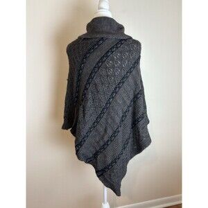 Linea maglia Italy women's Cable knit poncho Cape Shawl wool alpaca one size